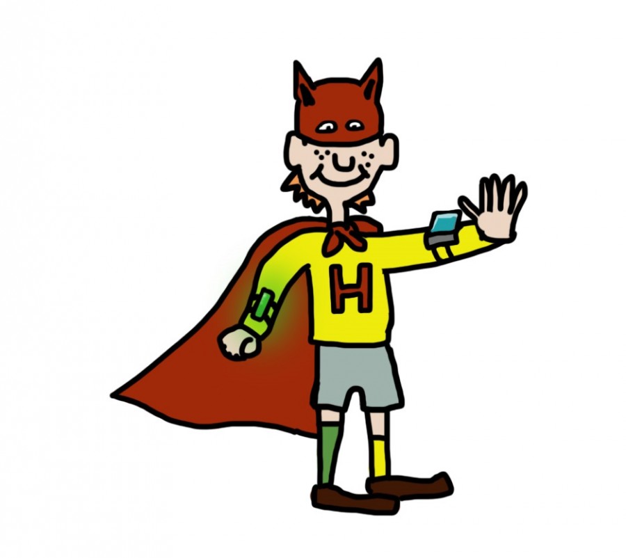 Illustration des Superhelden Heldi: Schule in Corona-Zeiten - Eine Superheldengeschichte für die Astrid Lindgren-Schüler - privat