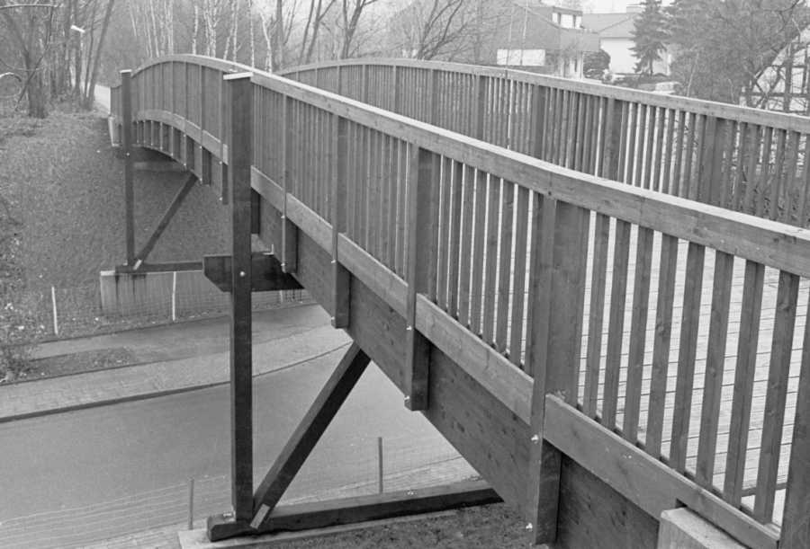 Foto der sogenannten MüGa-Brücke 1992, Brücke Holunderstrae - Volker Wiebels