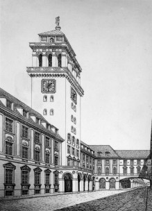 Rathausentwurf der Architekten Pfeifer & Großmann (3. Preis im ausgeschriebenen Wettbewerb von 1912)
