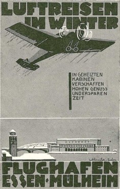Werbeplakat für den am 30. August 1925 eröffneten Flughafen Essen/Mülheim