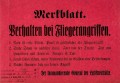 Merkblatt der deutschen Reichswehr zur Warnung der Bevölkerung vor feindlichen Fliegerangriffen (1917)