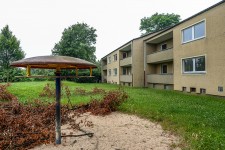 Leerstehende Häuser der SWB an der Augustastraße/Gustavstraße in Styrum sollen zur Unterbringung von ca. 150 Flüchtlingen genutzt werden. 14.07.2014 Foto: Walter Schernstein