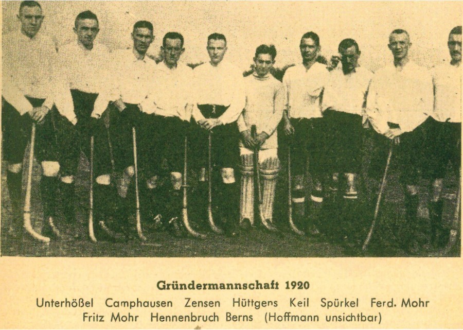 Die Gründermannschaft des Hockey- und Tennisclubs Uhlenhorst Mülheim (1920) - Stadtarchiv