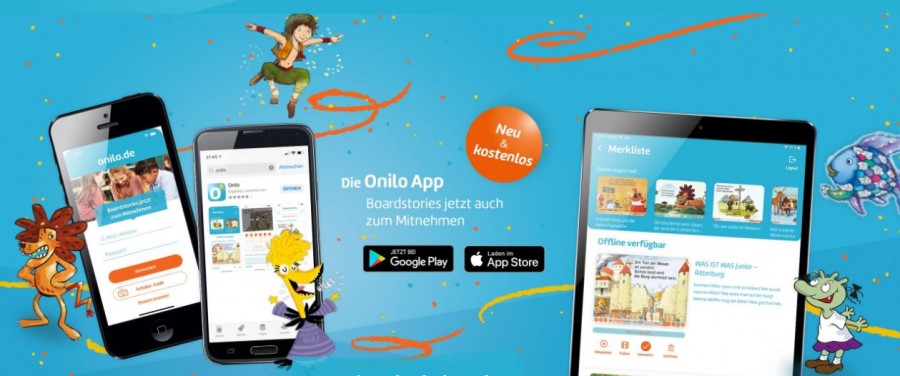 Bild von der Internetseite Onilo, digitales Angebot für Schüler/innen - Onilo.de