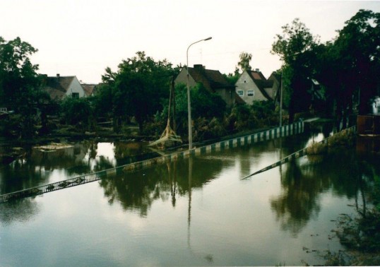Foto vom Oder-Hochwasser 1997 in unserer polnischen Partnerstadt Oppeln