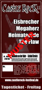 Eintrittskarte Castle Rock 11, Festival am 4. und 5. Juni 2010 in Mülheim an der Ruhr, Schloß Broich