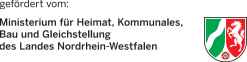 Logo, Foerderlogo Ministerium für Heimat, Kommunales, Bau und Gleichstellung des Landes Nordrhein-Westfalen - Ministerium für Heimat, Kommunales, Bau und Gleichstellung des Landes Nordrhein-Westfalen