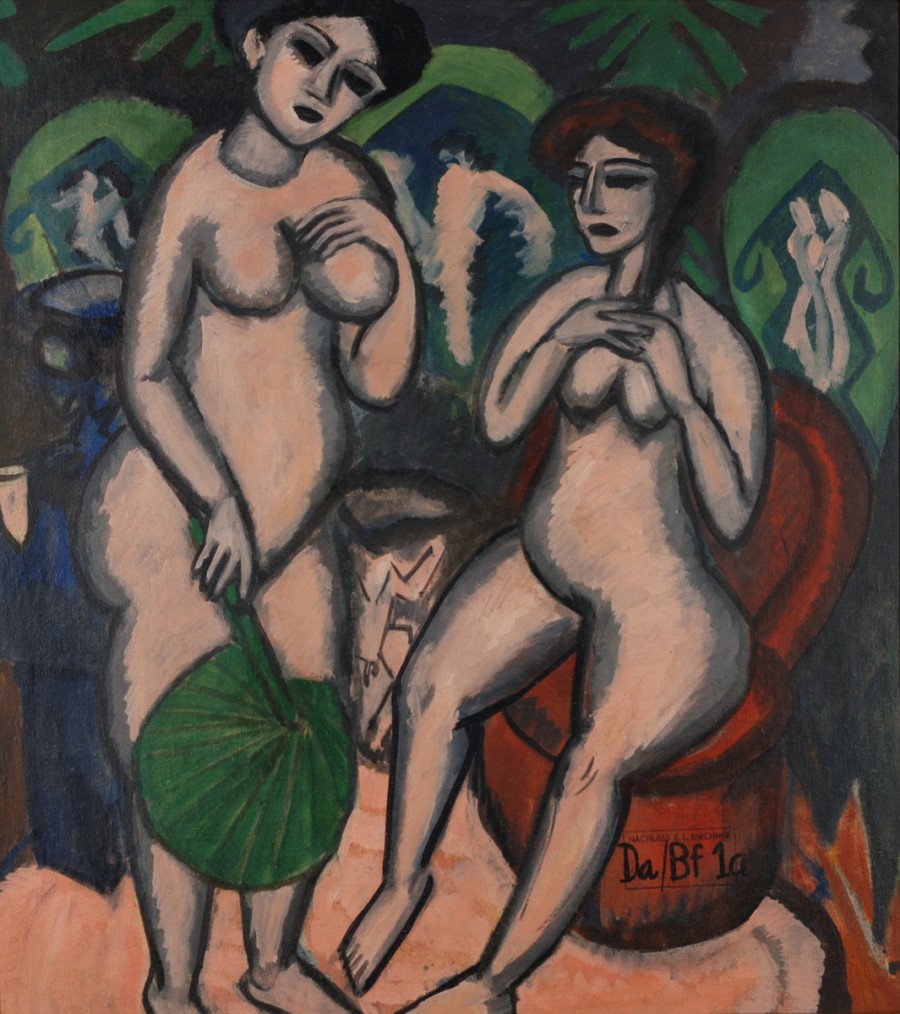 verso: Ernst Ludwig Kirchner, Zwei Frauenakte, 1911, Öl auf Leinwand, 90 x 78,5 cm - Kunstmuseum Mülheim an der Ruhr