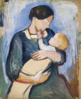 August Macke, Mutter mit Kind, 1910 | Öl auf Leinwand, 63 x 53 cm | Stiftung Sammlung Ziegler im Kunstmuseum Mülheim an der Ruhr