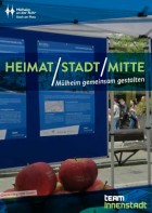 Heimat/Stadt/Mitte - Mülheim gemeinsam gestalten: Titelbild zum Flyer zur Öffentlichkeitsbeteiligung Fortschreibung integriertes Innenstadtkonzept - Team Innenstadt