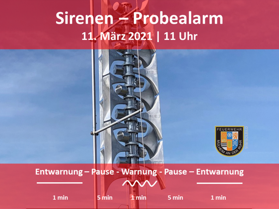 Am 11. März findet die Sirenenprobe in Mülheim an der Ruhr statt. - Berufsfeuerwehr - Thorsten Drewes