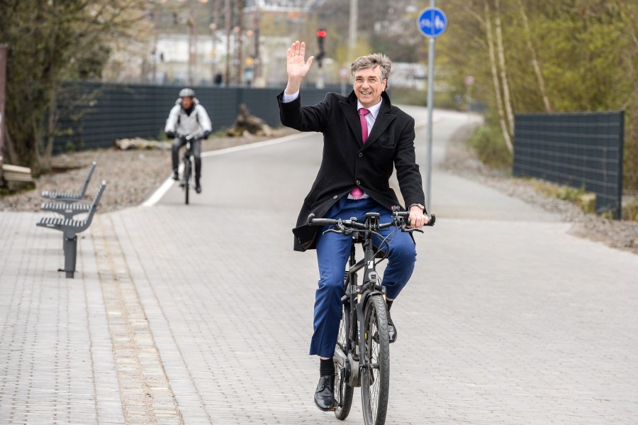 Beigeordneter Peter Vermeulen auf dem Rad - unterwegs in Mülheim an der Ruhr - Klaus Beisiegel