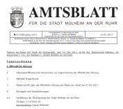 Das Amtsblatt der Stadt Mülheim an der Ruhr ist das amtliche Bekanntmachungsorgan der Stadt. Hier findet der Bürger Informationen des Rates und der Verwaltung.