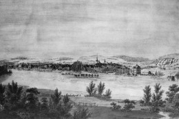 Blick auf Mülheim an der Ruhr von Südwesten (Stich, um 1800)